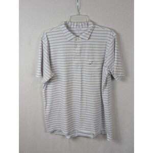 B. Draddy USA Tommy Striped Polo Shirt White/Blue Men's Size Large